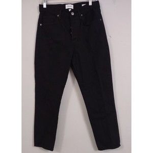 Frame Le Original Button Fly High Rise Straight Leg Denim Jeans Black Size 28